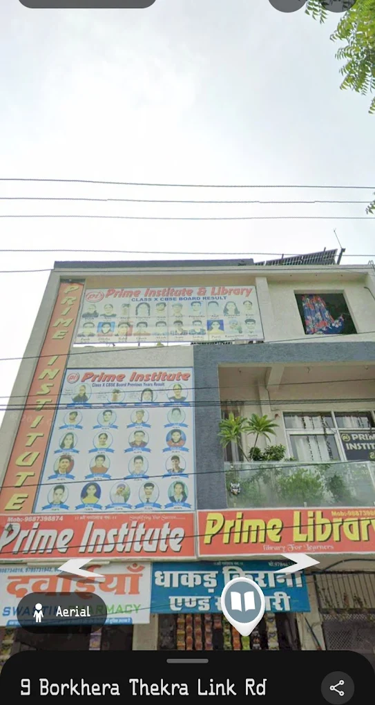 Prime Institute and Prime Library front view in Borkhera Kota